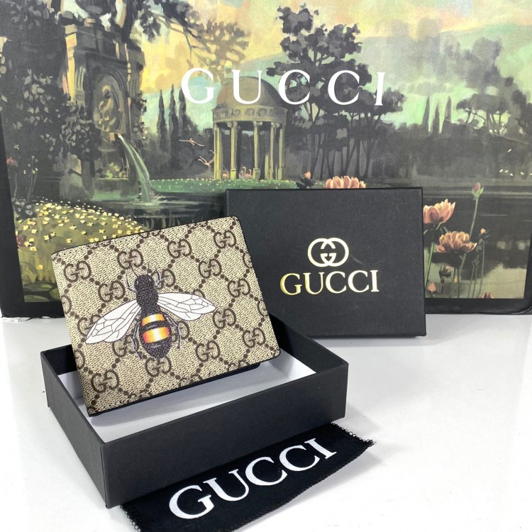 GUCCİ Bİ-FOLD ERKEK MOTİFLİ ARILI BOZUK PARALİ 